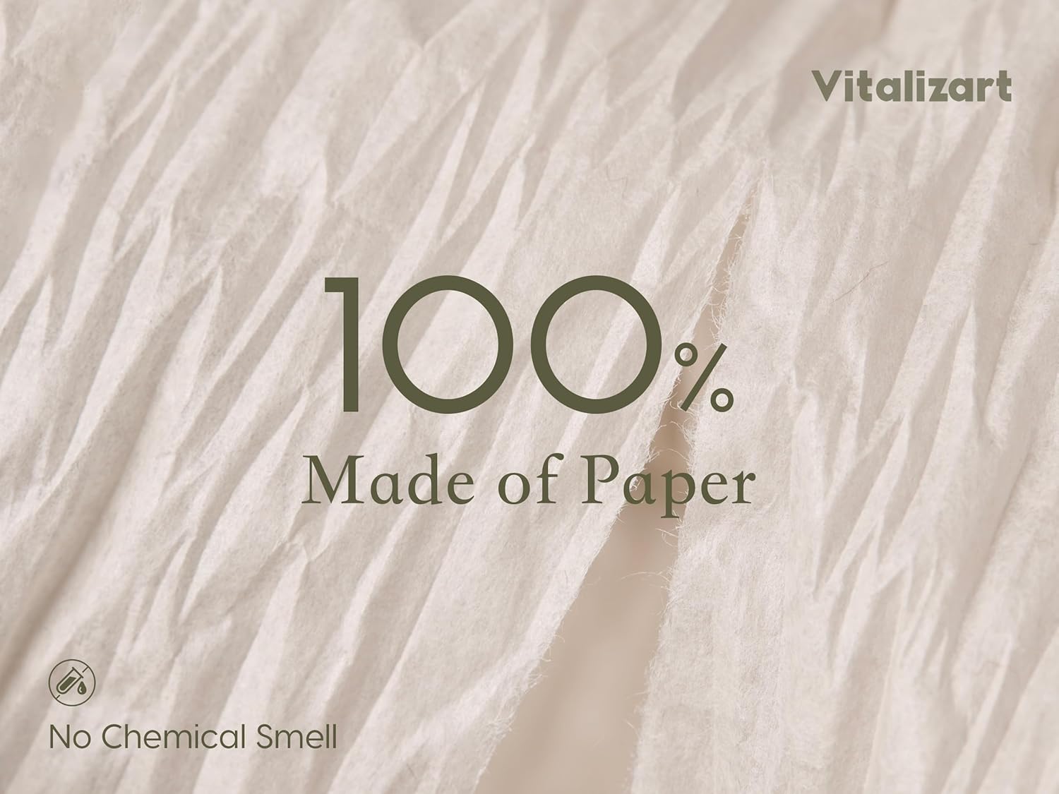 Vitalizart Crinkle Paper Ribbon 1.5" x 75 Yards, Reusable Recyclable Easy Tear(WHITE) - Vitalizart