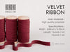 Velvet Ribbon With Wooden Spool 3/8" x 15 Yd (Burgundy) - Vitalizart
