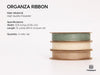 Vitalizart Organza Ribbon 3/8" x 30 Yd Cream White Rose Gold & Dusty Green Sheer Ribbons（White Rose Gold & Green） - Vitalizart