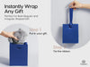 VITALIZART PAPER GIFT BAGS WITH RIBBON HANDLES SET OF 10 RED BULK REUSABLE FOR GIFT WRAP 5.91"X3.54"X7.28" SMALL (BLUE COLOR) - Vitalizart