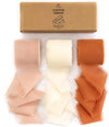 Fringe Chiffon Silk Ribbon 1 1/2 Inch x 21Yd (Terracotta & Cream) - Vitalizart
