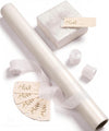 Vitalizart Pearly Wrapping Paper Set 17" × 197" w/ Satin Ribbon & Tags – White