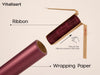 Vitalizart Pearly Wrapping Paper Set 17" × 197" w/ Satin Ribbon & Tags – Burgundy Red