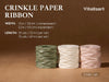 Vitalizart Crinkle Paper Ribbon 1.5" x 75 Yards, Reusable Recyclable Easy Tear (Green Nude & White) - Vitalizart