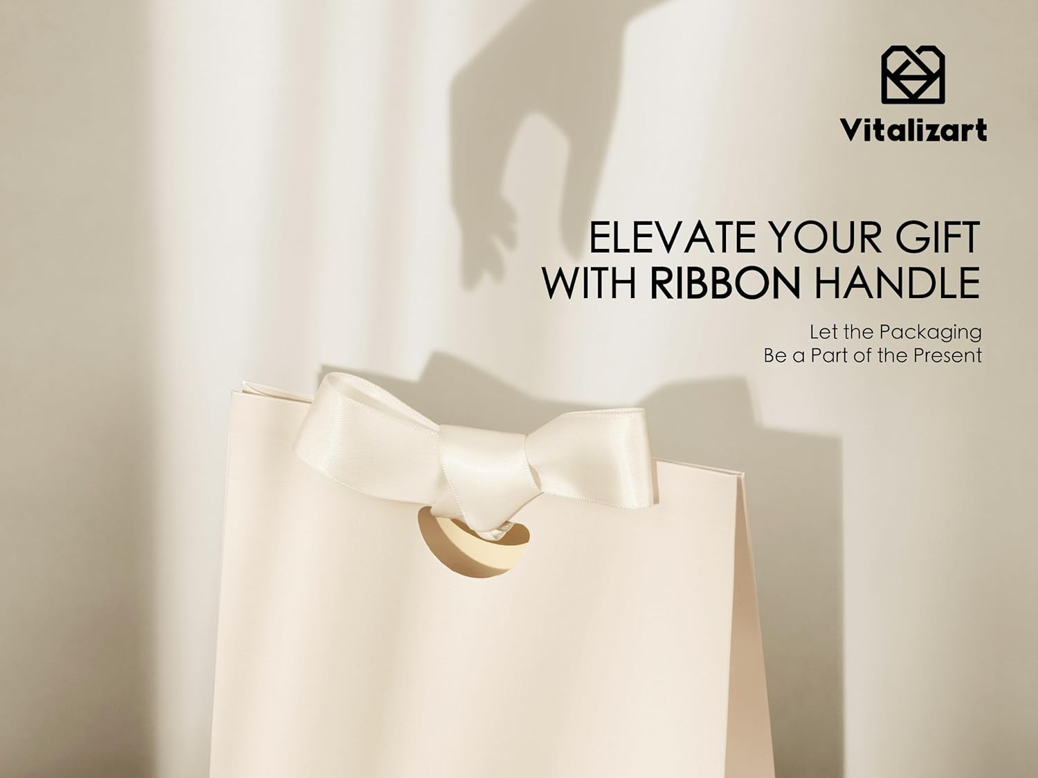 Vitalizart Paper Gift Bags With Ribbon Handles Set of 10 Black Bulk Reusable For Gift Wrap Girls Kids Birthday Bridal Shower Party Favors Goodie Bags Candy Christmas 6.1