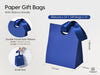 VITALIZART PAPER GIFT BAGS WITH RIBBON HANDLES SET OF 10 RED BULK REUSABLE FOR GIFT WRAP 5.91"X3.54"X7.28" SMALL (BLUE COLOR) - Vitalizart