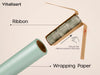 Vitalizart Pearly Wrapping Paper Set 17" × 197" w/ Satin Ribbon & Tags – Sage Green - Vitalizart