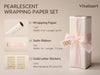 Vitalizart Pearlescent Holographic Wrapping Paper Set with Silky Satin Ribbon – White Paper & White RIbbons