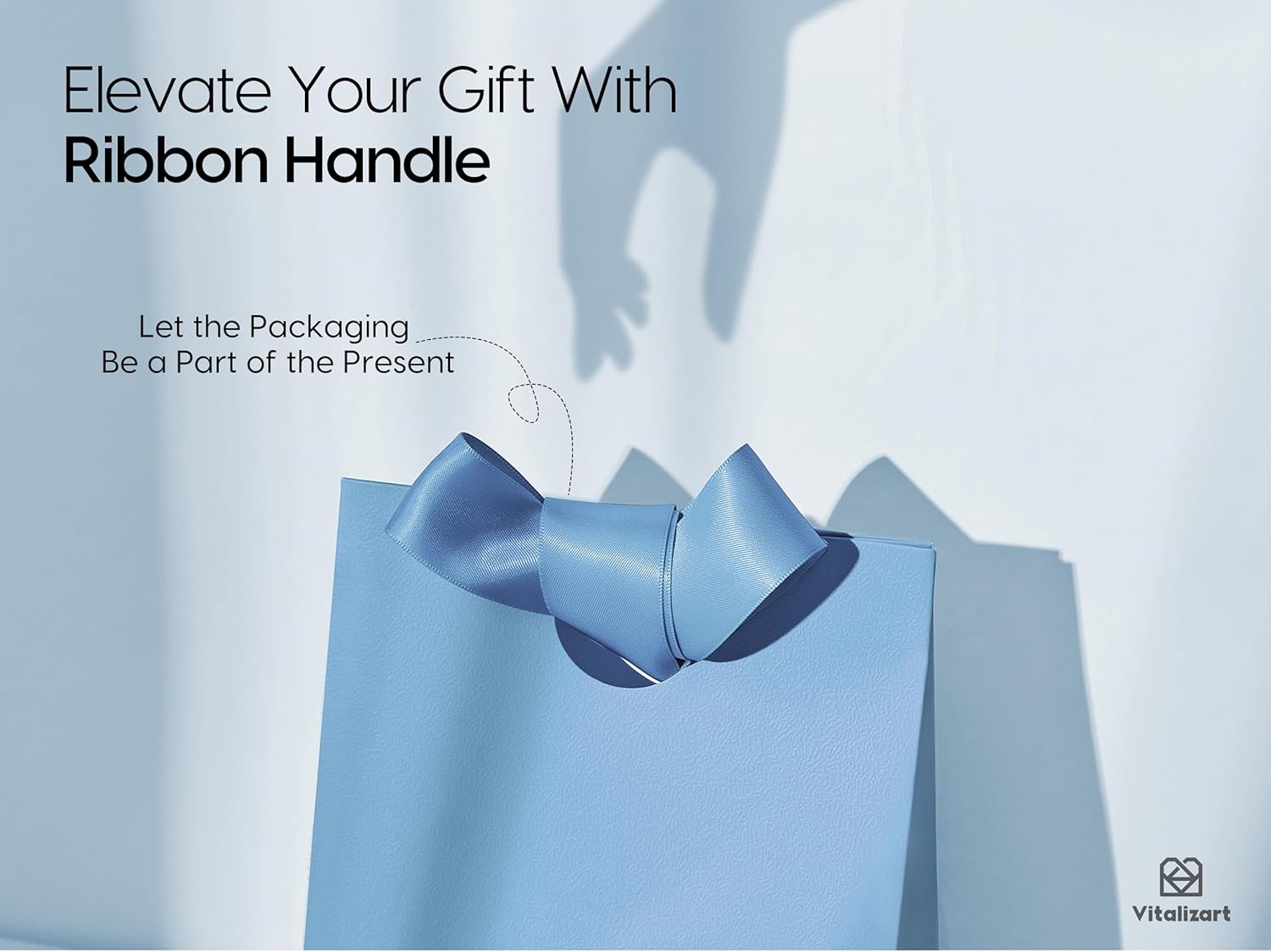 VITALIZART PAPER GIFT BAGS WITH RIBBON HANDLES SET OF 10 RED BULK REUSABLE FOR GIFT WRAP 5.91