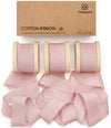 Vitalizart Ribbon Cotton Handmade Fringe 1" x 15 Yd  Pure Natural Cotton Ribbons (Pink)