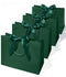 Dark Green Large Paper Gift Bags with Ribbon Bows — Set of 4