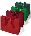 Christmas Gift Bags Large Paper Gift Bags with Ribbon Bows — Set of 4 - Vitalizart