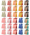 Mixed-Color Striped Paper Small Gift Bags with Ribbon Handles — Set of 30 - Vitalizart