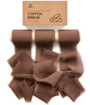 Chiffon Ribbon with Wooden Spool 2" x 15 Yd (Dark Brown) - Vitalizart