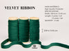 Velvet Ribbon With Wooden Spool 3/8" x 15 Yd (Dark Green) - Vitalizart