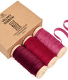 Velvet Ribbon With Wooden Spool 3/8" x 15 Yd (Burgundy & Red) - Vitalizart