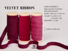 Velvet Ribbon With Wooden Spool 3/8" x 15 Yd (Burgundy & Red) - Vitalizart