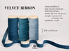Velvet Ribbon With Wooden Spool 3/8" x 15 Yd (Blue Series) - Vitalizart