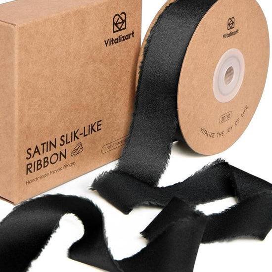 Silk Satin Ribbon 1 Roll 1.5" x 30 Yd(Black Color) - Vitalizart