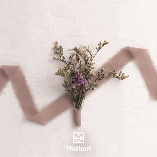 FRINGE CHIFFON SILK RIBBON 1" X 21YD(Nude)