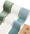 Frayed Fringe Velvet Ribbon 1.5" x 6 Yd (Ivory & Dusty Green & Dusty Blue)