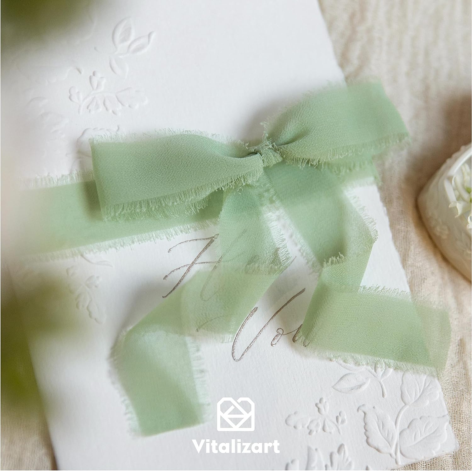 Chiffon Silk Ribbon 1" x 21 Yd (Sage Green) - Vitalizart