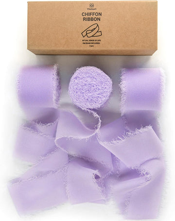 Fringe Chiffon Silk Ribbon 1.5" x 21Yd (Lavender)