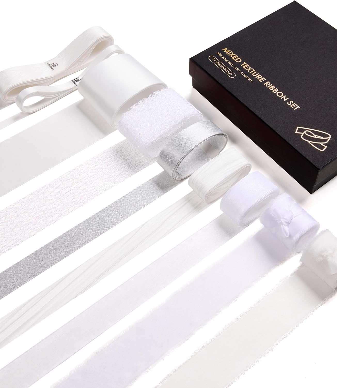 Vitalizart Luxury White Ribbon Set – 30 Yards(White 30 yd)