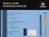 Wrapping Paper Set 30"x197" Pearly - Lustre With Silk Like Satin Ribbon & Gift Tags (Blue Paper & Blue Ribbons) - Vitalizart