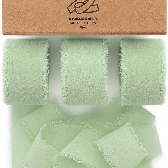 Chiffon Silk Ribbon 1" x 21 Yd (Sage Green) - Vitalizart