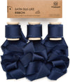 Silk Satin Ribbon With Wooden Spool 1" x 15 Yd (Navy Blue) - Vitalizart