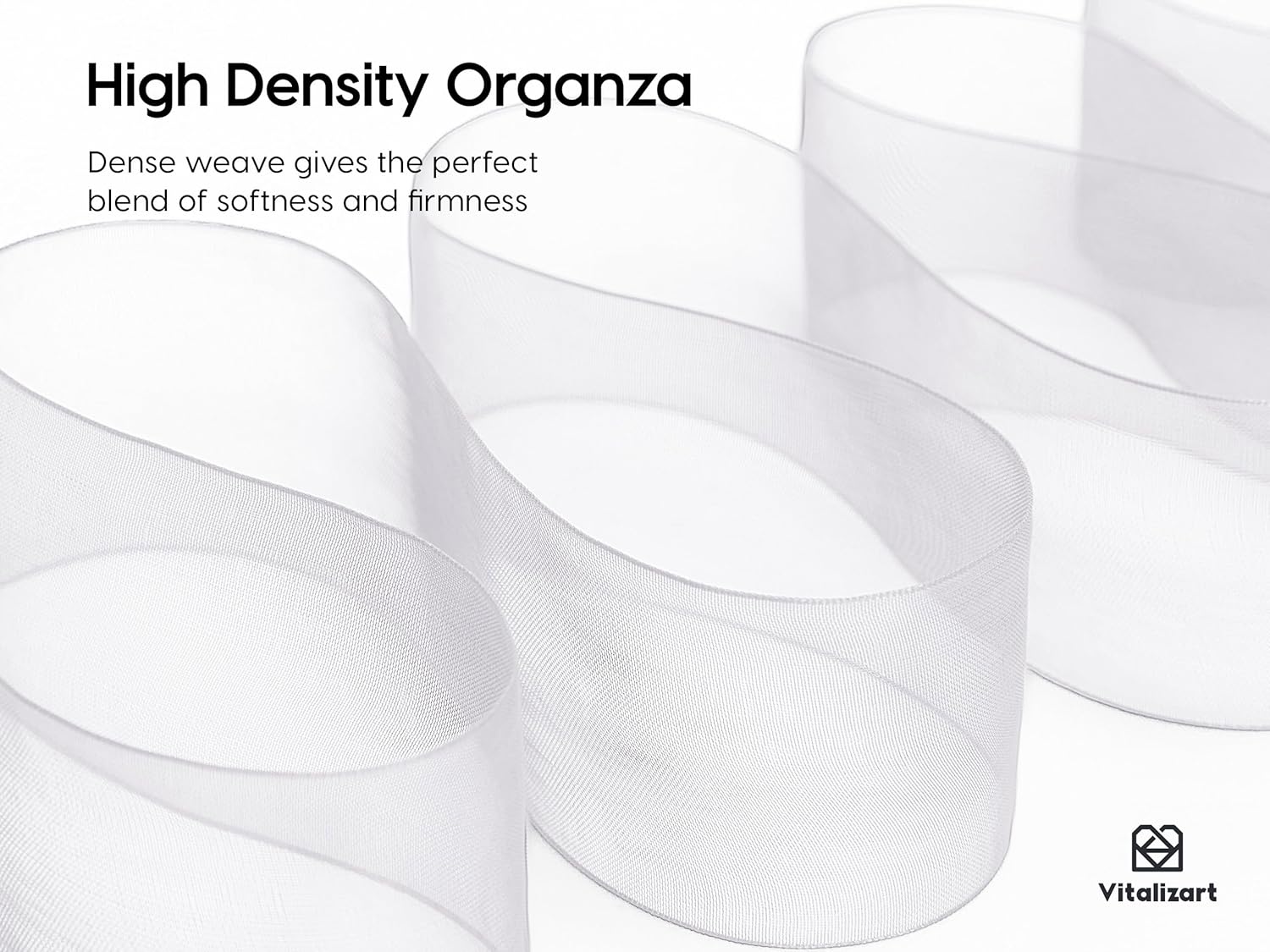 Organza Sheer Ribbon 1.5" x 30 Yd (White) - Vitalizart