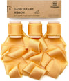 Silk Satin Ribbon With Wooden Spool 1" x 15 Yd (Gold) - Vitalizart