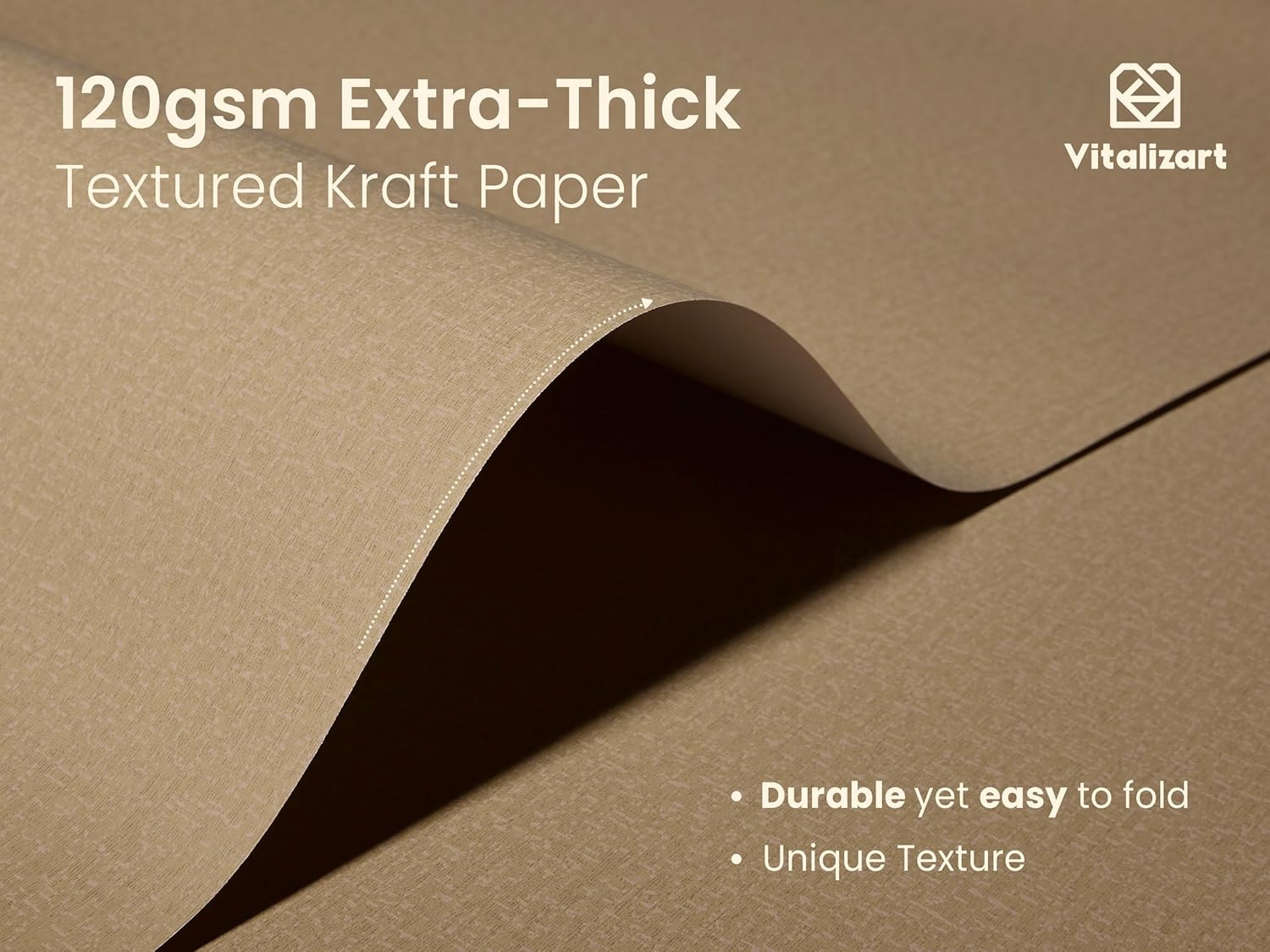 Vitalizart Textured Wrapping Paper Set 30" Roll Twine Ribbons & Tags Eco - Friendly Extra Thick(Beige Brown Paper & Twine Ribbons Set) - Vitalizart