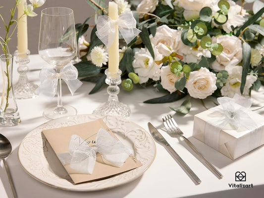 Organza Sheer Ribbon 1.5" x 30 Yd (White) - Vitalizart