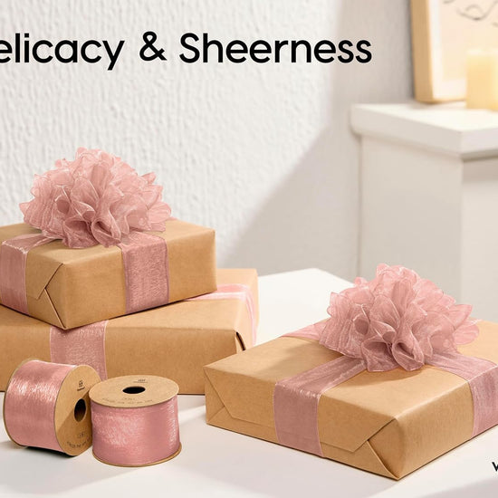 ORGANZA SHEER RIBBON 1.5“ X 30 YD(Rose Gold) - Vitalizart