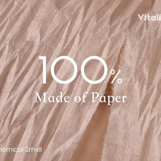 Vitalizart Crinkle Paper Ribbon 1.5" x 75 Yards, Reusable Recyclable Easy Tear (Pink Nude & White) - Vitalizart