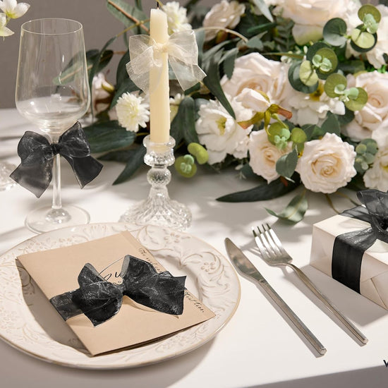 Organza Sheer Ribbon 1.5" x 30 Yd (Black) - Vitalizart