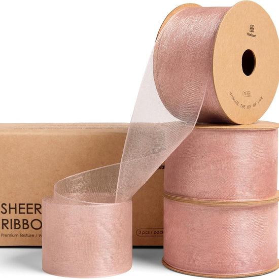 ORGANZA SHEER RIBBON 1.5“ X 30 YD(Rose Gold) - Vitalizart