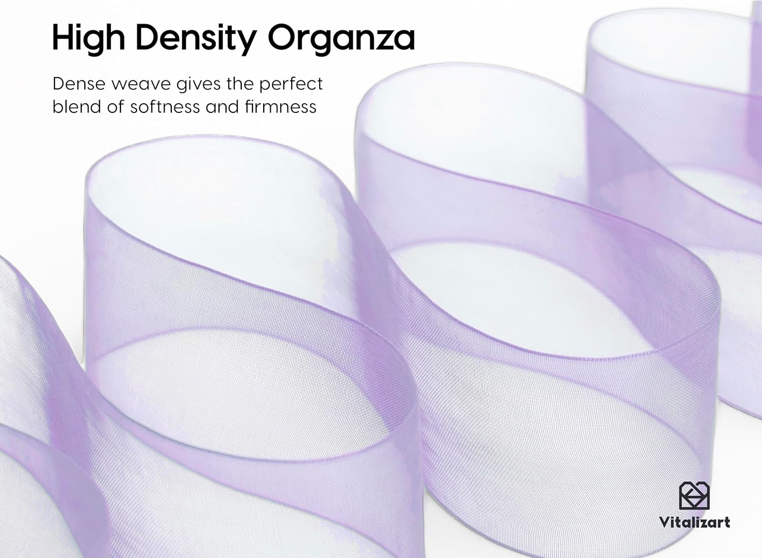 Organza Sheer Ribbon 1.5" x 30 Yd (Lavender & Pink) - Vitalizart