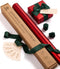 Wrapping Paper Set 17" x 197" Matte Metallic with Silk Satin Ribbon & Gift Tags for Baby (Red Paper & Green Ribbons)