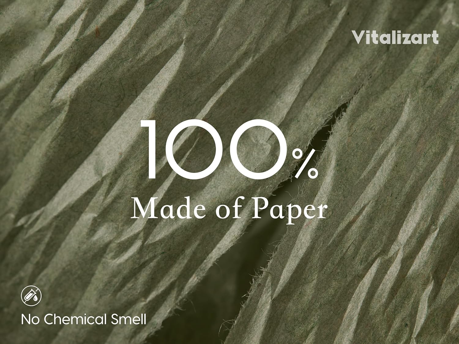 Vitalizart Crinkle Paper Ribbon 1.5" x 75 Yards, Reusable Recyclable Easy Tear (Green Nude & White) - Vitalizart