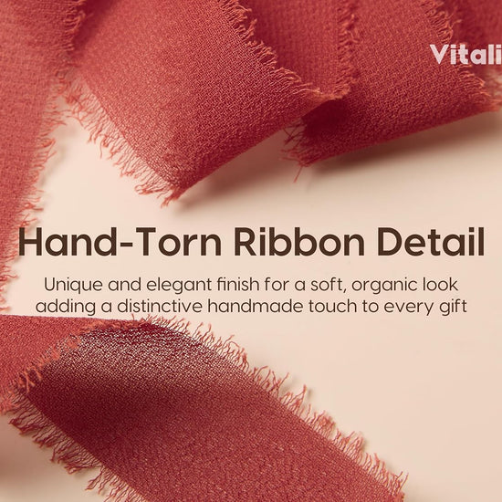 Chiffon Silk Ribbon 1" x 21 Yd (Terracotta & Orange) - Vitalizart