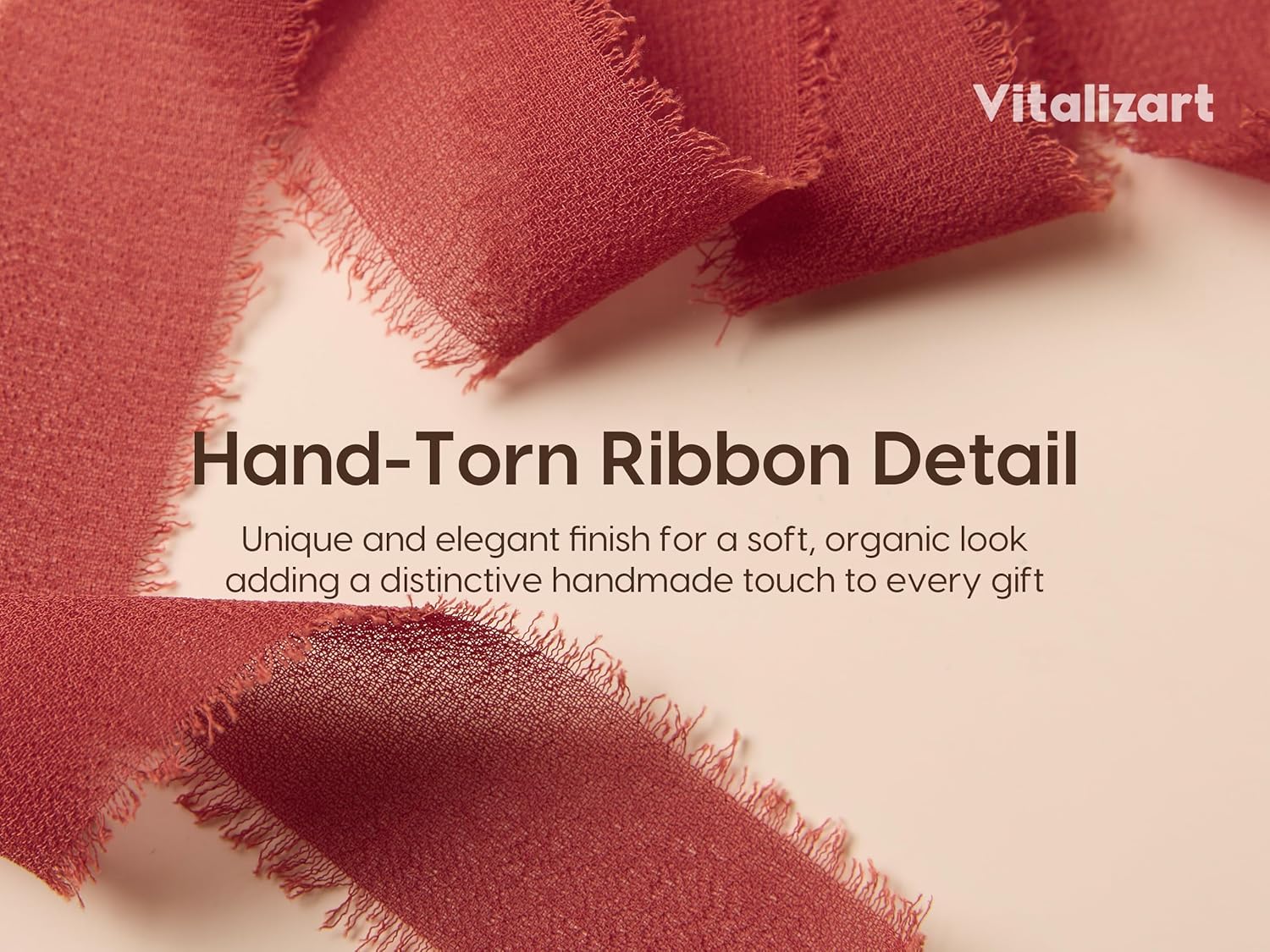 Chiffon Silk Ribbon 1" x 21 Yd (Terracotta & Orange) - Vitalizart