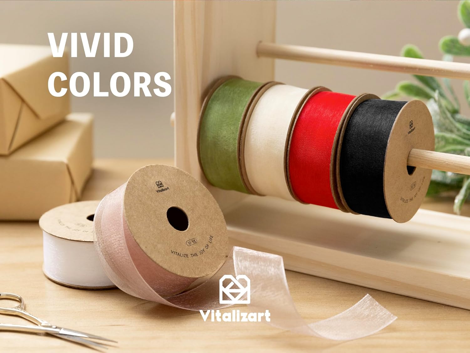 ORGANZA SHEER RIBBON 1“ X 30 YD (Black) - Vitalizart