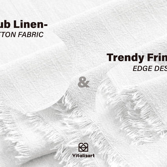 Cotton Linen Table Runner 14 x 120 Inches (White) - Vitalizart