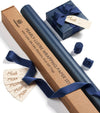 Wrapping Paper Set 30"x197" Pearly - Lustre With Silk Like Satin Ribbon & Gift Tags (Blue Paper & Blue Ribbons) - Vitalizart