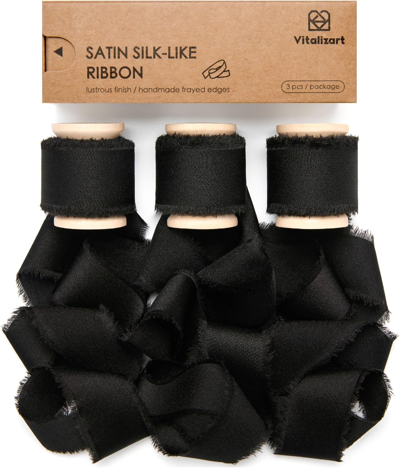 Silk Satin Ribbon With Wooden Spool 1