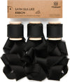 Silk Satin Ribbon With Wooden Spool 1" x 15 Yd (Black) - Vitalizart