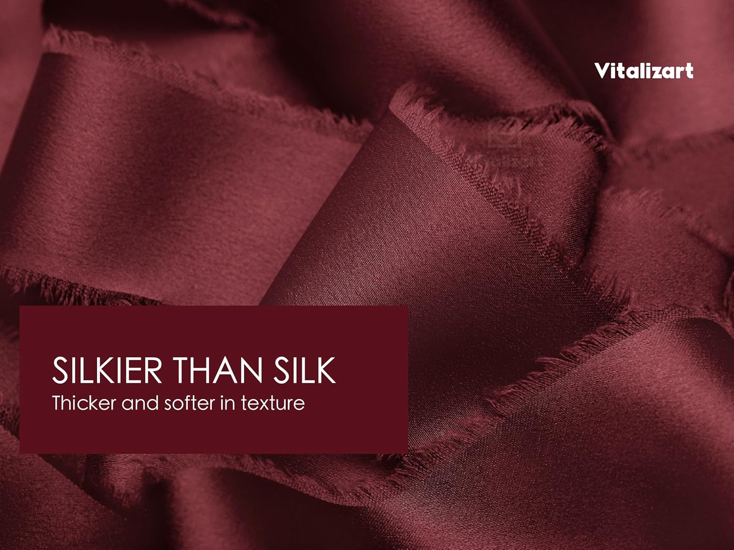Frayed Fringe Silk Satin Ribbon 1" x 30 Yard (Burgundy) - Vitalizart